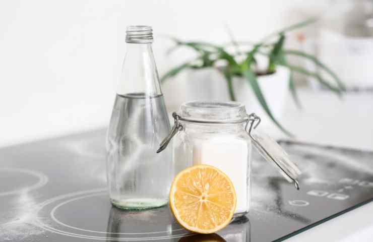 bicarbonato e aceto di vino bianco