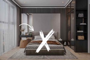 letto in una camera da letto moderna