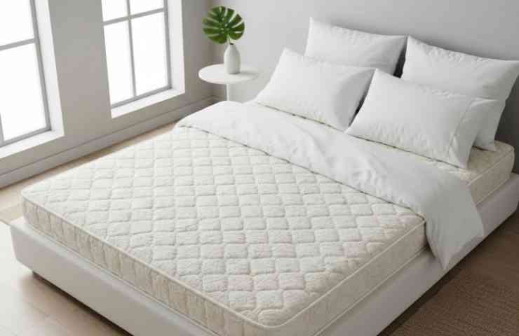 letto normale con coperta bianca